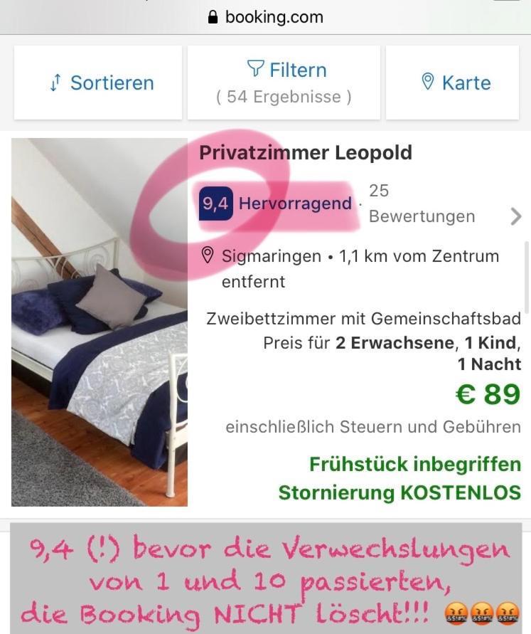 Privatzimmer Leopold Daire Sigmaringen Dış mekan fotoğraf